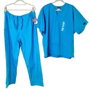 Cherokee iFlex Scrubs Set Women's Teal Blue XL Top & Pants NWT uniform workwear